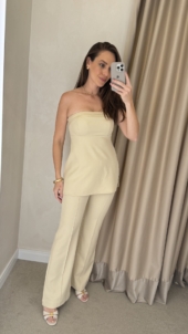 CALÇA RETA EM POLY SPAN COM NERVURA FRONTAL - Imagem 2