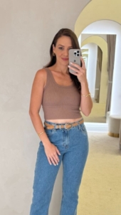 TOP MALHA CANELADA COM BOJO