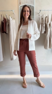 CASACO KIMONO TRICOT PONTO CROCHET