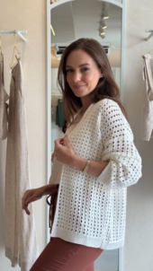 CASACO KIMONO TRICOT PONTO CROCHET - Imagem 3