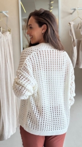 CASACO KIMONO TRICOT PONTO CROCHET - Imagem 2